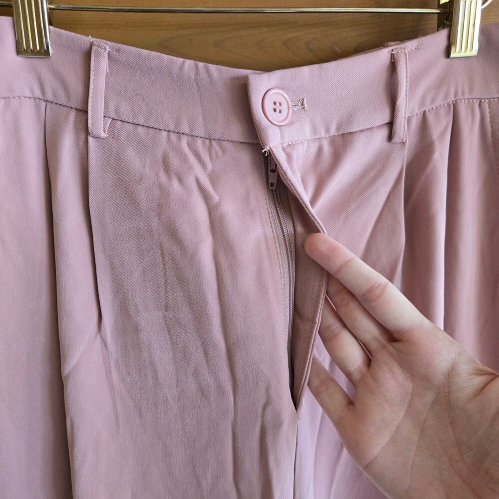 Dokotoo Pink Wide Leg Cargo Pant Pocket Blush Rose 12 Preppy Workwear Trouser - Picture 5 of 6
